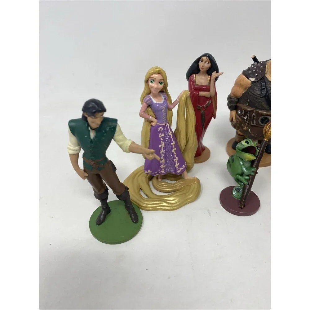 DISNEY RAPUNZEL Tangled Action Figures Cake Toppers 7 Pieces PVC